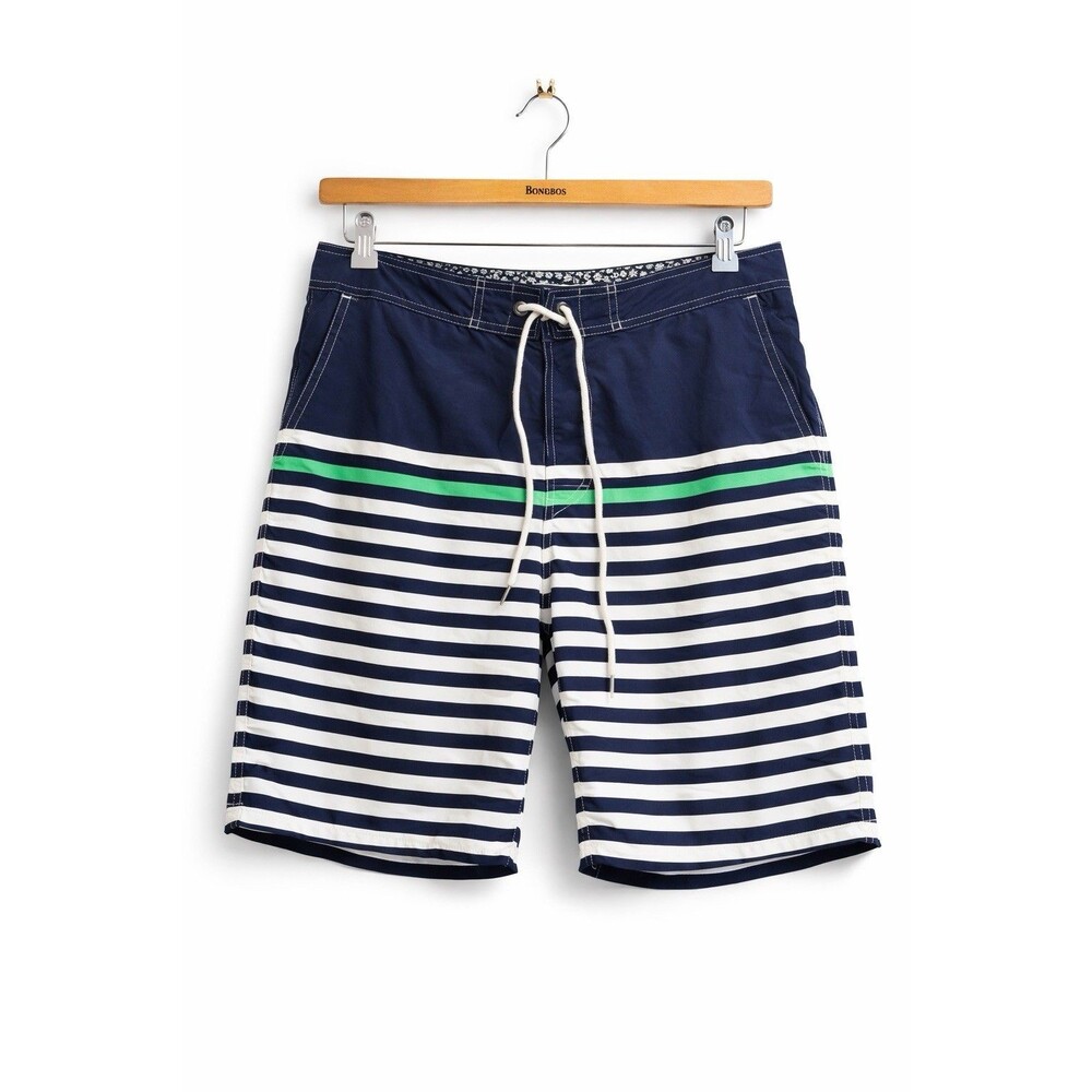 Bonobos Swim Trunks Mens 32 Blue Striped Lined Board Shorts Drawstring